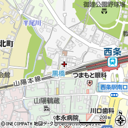 広島県東広島市西条町西条414-30周辺の地図