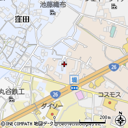 大阪府貝塚市窪田2周辺の地図