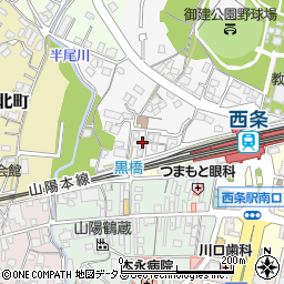 広島県東広島市西条町西条414-22周辺の地図