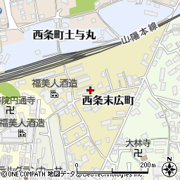 広島県東広島市西条末広町周辺の地図