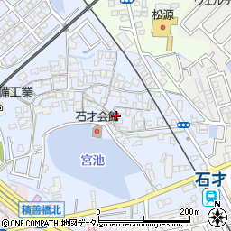 大阪府貝塚市石才589周辺の地図