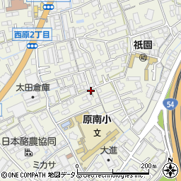 広島県広島市安佐南区西原2丁目周辺の地図