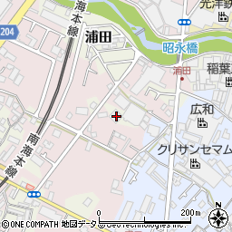 大阪府貝塚市浦田168周辺の地図
