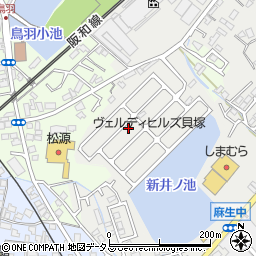大阪府貝塚市半田1-108周辺の地図
