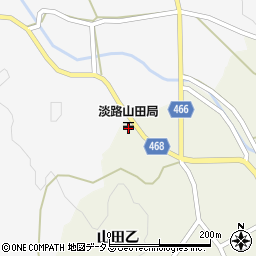 淡路山田郵便局周辺の地図