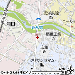 浦田周辺の地図