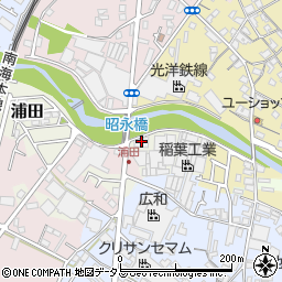 大阪府貝塚市浦田181周辺の地図