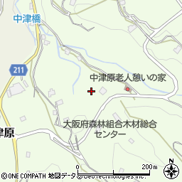 大阪府千早赤阪村（南河内郡）中津原周辺の地図