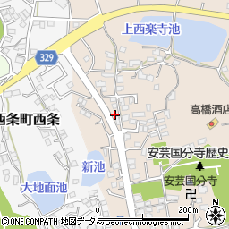 広島県東広島市西条町吉行2174周辺の地図