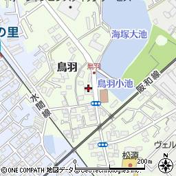 大阪府貝塚市鳥羽111周辺の地図