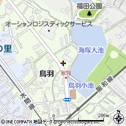 大阪府貝塚市鳥羽127-1周辺の地図