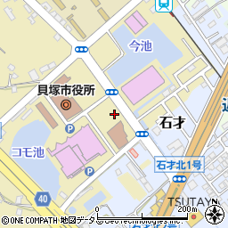 貝塚市役所　教育部学校教育課学校事務周辺の地図