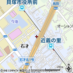 大阪府貝塚市石才54-22周辺の地図