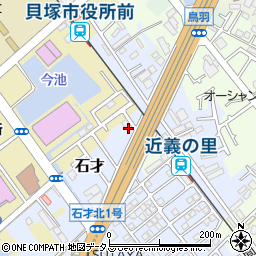 大阪府貝塚市石才54周辺の地図
