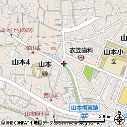 東山本バス停周辺の地図