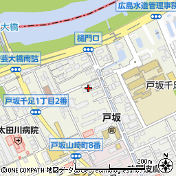 尾崎ガラス店周辺の地図