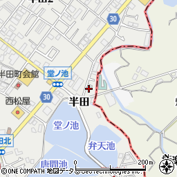 大阪府貝塚市半田588-8周辺の地図