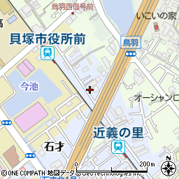大阪府貝塚市石才38周辺の地図