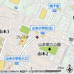 山本小学校北周辺の地図