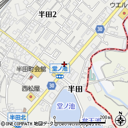 セブンイレブン貝塚半田店周辺の地図