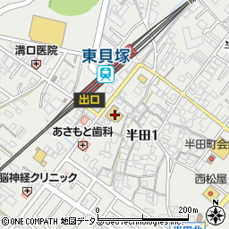 大阪府貝塚市半田1丁目3周辺の地図