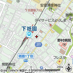 フローラ下祇園駅前周辺の地図