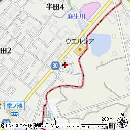 大阪府貝塚市半田558-5周辺の地図