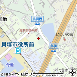 大阪府貝塚市海塚195周辺の地図