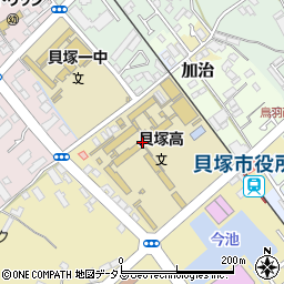 大阪府立貝塚高等学校周辺の地図