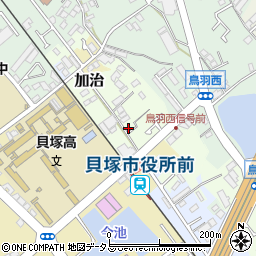 大阪府貝塚市加治25-5周辺の地図
