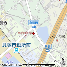 大阪府貝塚市海塚196周辺の地図