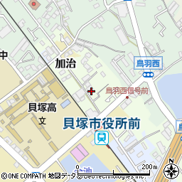 大阪府貝塚市加治25周辺の地図