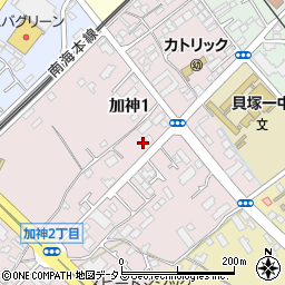 制服の店マスダ貝塚店周辺の地図