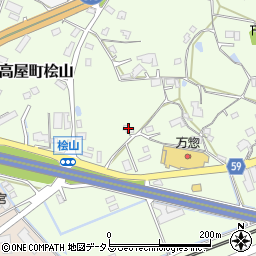 広島県東広島市高屋町桧山72周辺の地図