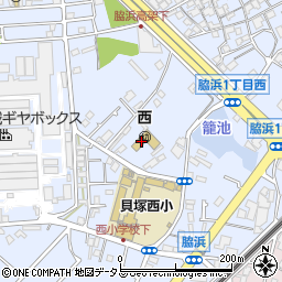 貝塚市立　西幼稚園周辺の地図