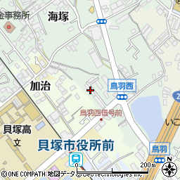 大阪府貝塚市海塚202周辺の地図