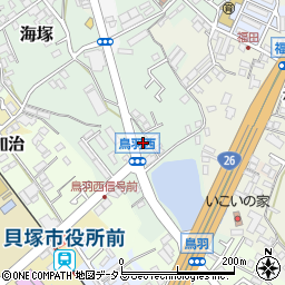 大阪府貝塚市鳥羽155-7周辺の地図