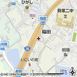 大阪府貝塚市福田53周辺の地図
