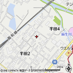 大阪府貝塚市半田2丁目18周辺の地図