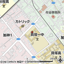 貝塚市立第一中学校周辺の地図
