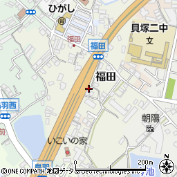 大阪府貝塚市福田56-1周辺の地図