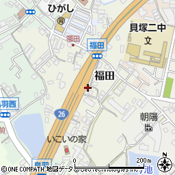 大阪府貝塚市福田56周辺の地図