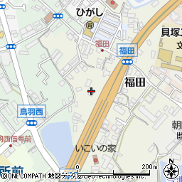 大阪府貝塚市福田58周辺の地図