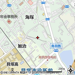 大阪府貝塚市海塚185周辺の地図