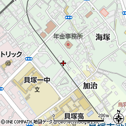 大阪府貝塚市海塚612周辺の地図