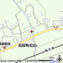 広島県東広島市高屋町桧山464周辺の地図
