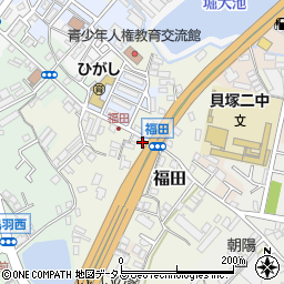 大阪府貝塚市福田156周辺の地図