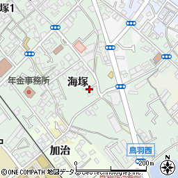 大阪府貝塚市海塚周辺の地図