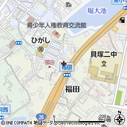 大阪府貝塚市福田111-3周辺の地図