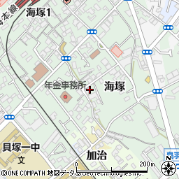 大阪府貝塚市海塚215周辺の地図